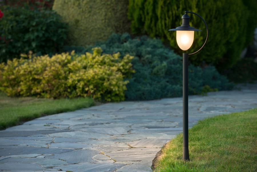 Lucide ARUBA - Lamp post - Ø 25 cm - 1xE27 - IP44 - Black - atmosphere 1
